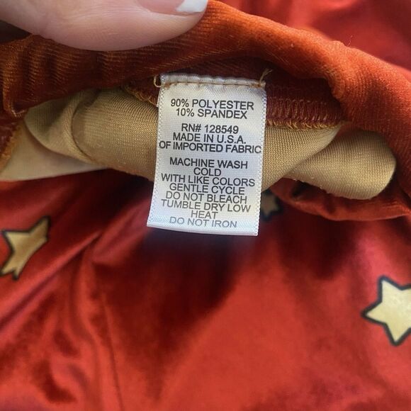 AVIATOR NATION Women L Red Velvet Sweatpants Joggers Velour Galaxy Star READ - Picture 10 of 12